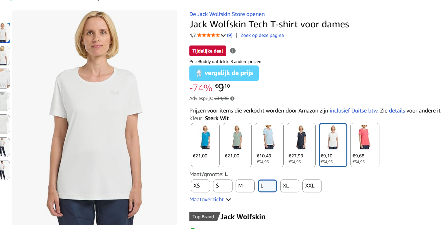 74% korting op Jack Wolfskin dames t shirt