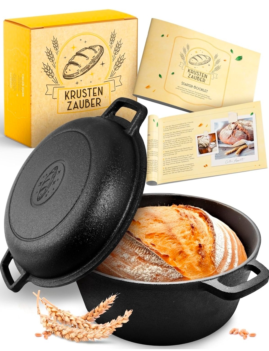 KRUSTENZAUBER Gietijzeren braadpan of broodbakpan 26 cm