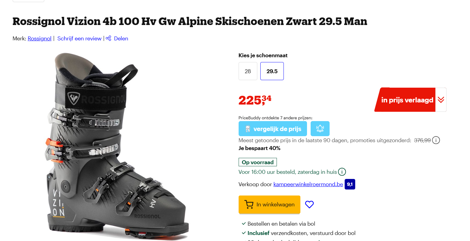 Skischoenen Zwart 29.5 Man - mooie korting