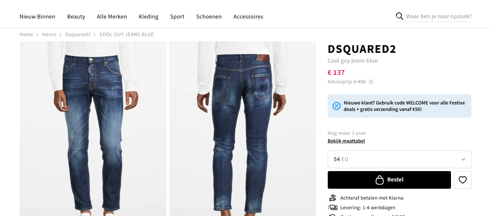 Dsquared2 COOL GUY JEANS BLUE - MAAT 54