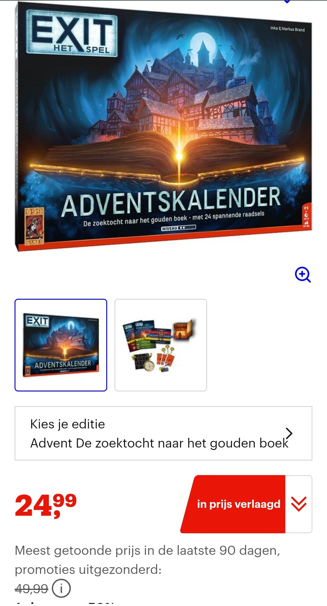 Adventskalender met 50% korting bij Bol
