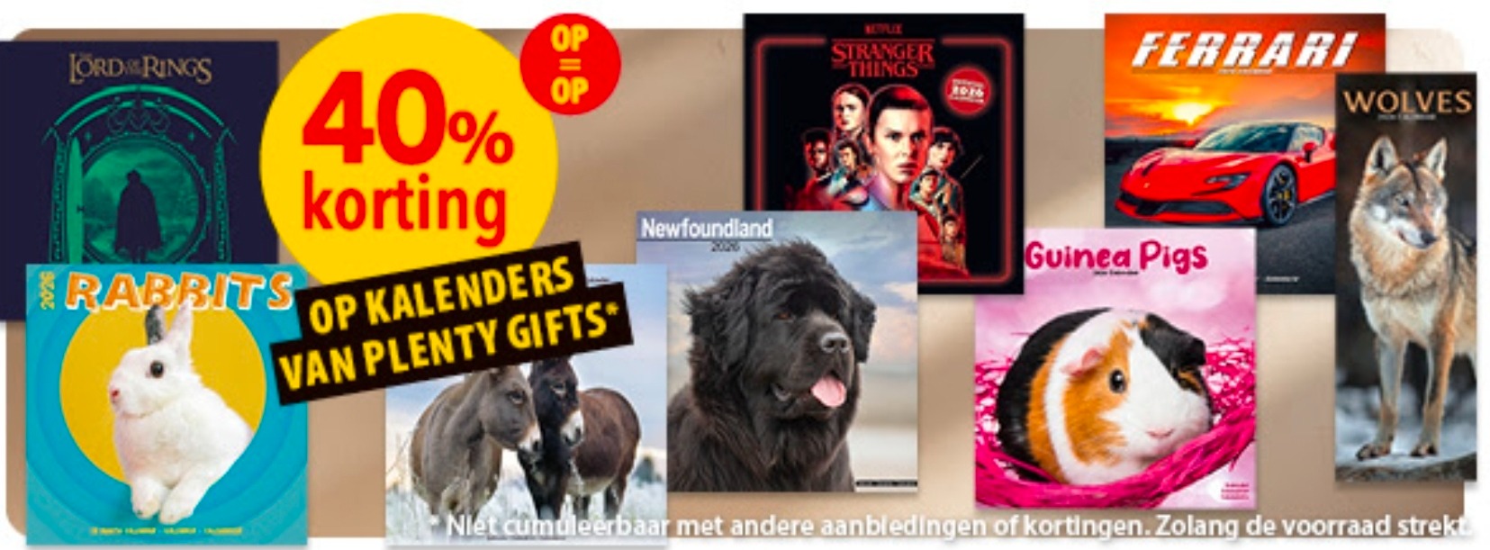 40% korting op kalenders van Plenty Gifts