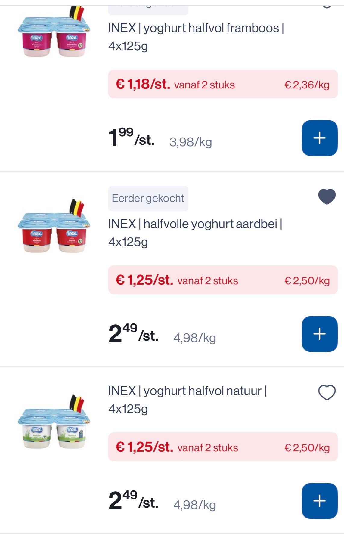 Inex yoghurt 4x125 gram -50% + wowi coupon