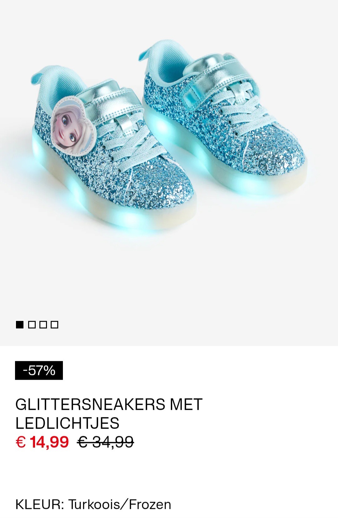 Frozen glittersneakers met ledlichtjes -57%