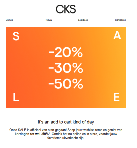 Solden bij CKS tot -50%