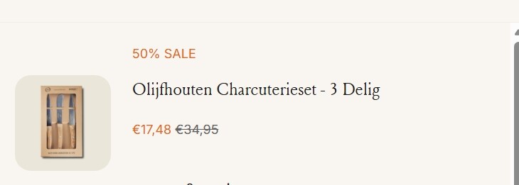 Olijfhouten charcuterie set - 3 delig -50% bij oil&vinegar