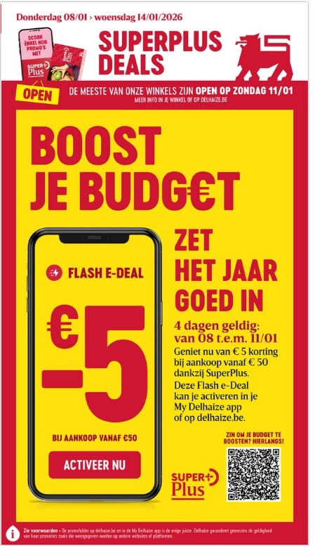 Boost je budget bij Delhaize met 5€ korting