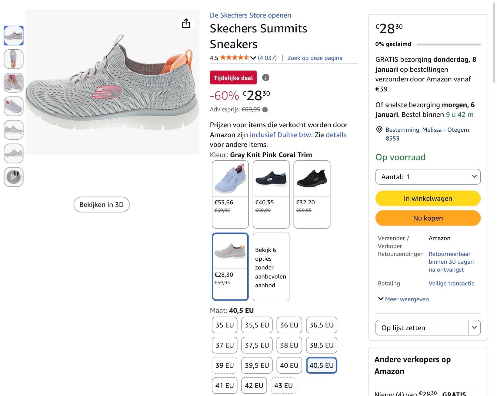 Skechers Summits Sneakers Maat 40,5 -60%