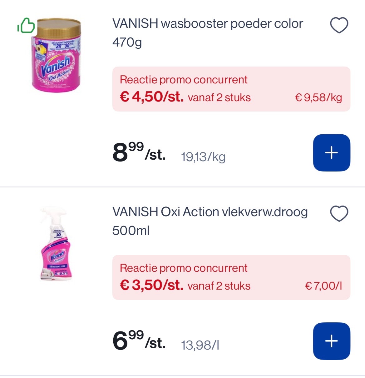 Vanish poeder en spray -50% bij okay