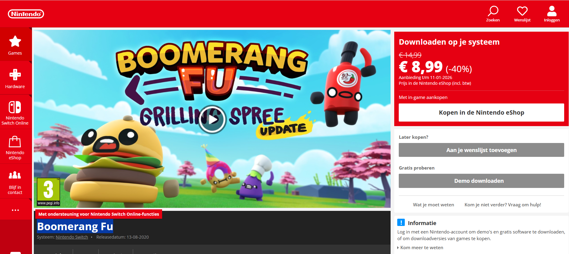 Hectische party game Boomerang Fu - Nintendo