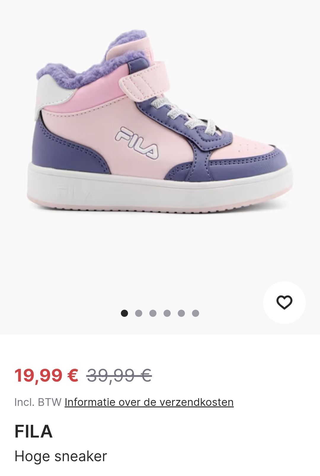 Fila hoge sneaker paars -50%