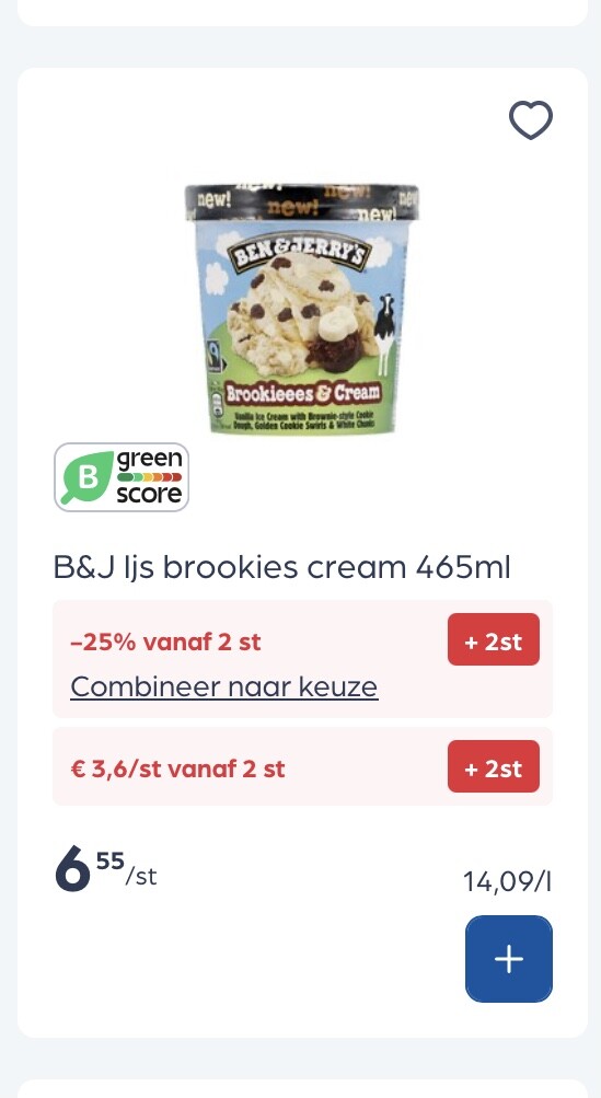 Ben&jerrys met dubbele korting