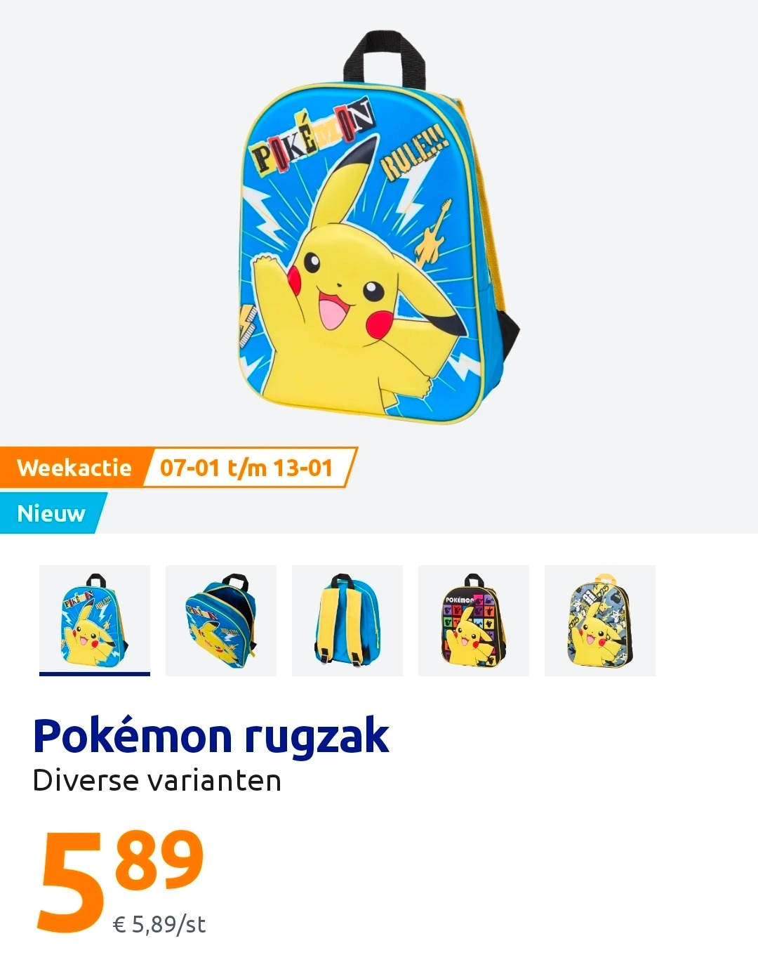 Pokémon rugzak (diverse varianten)