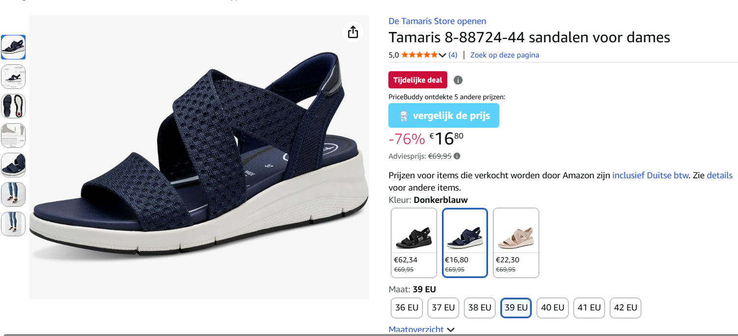 Tamaris sandaal dames koopjes vanaf 16.80€
