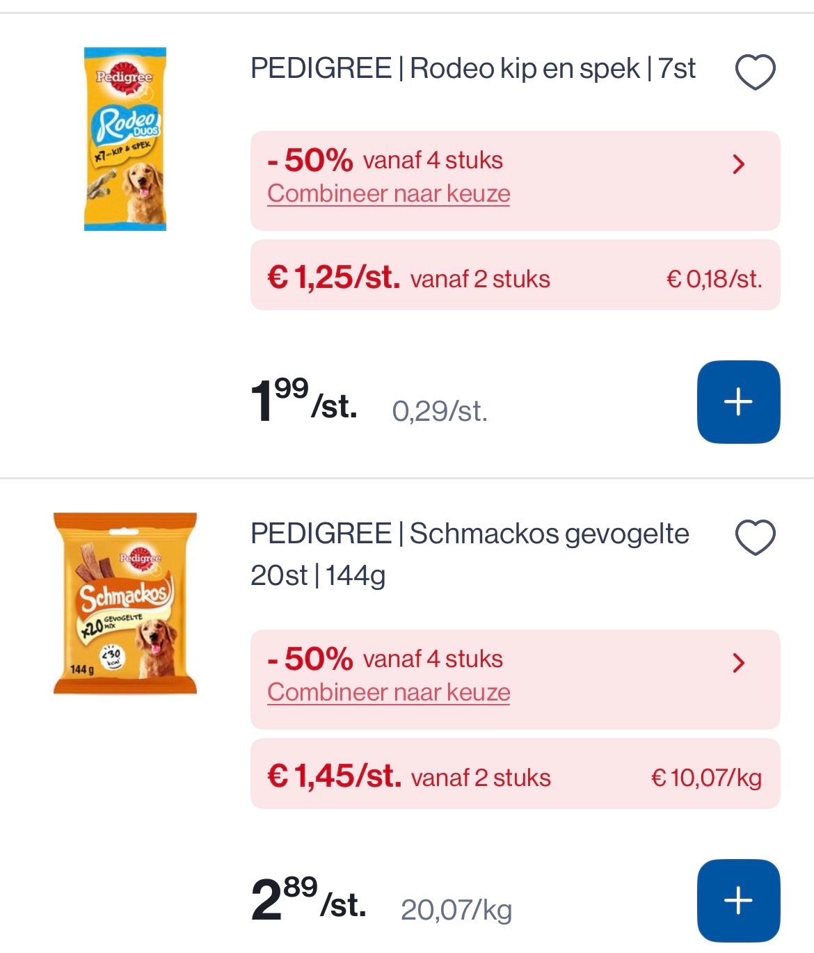 Pedigree snacks hond in dubbele promo