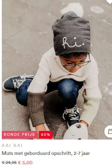 80% korting op mutsjes bij JBC