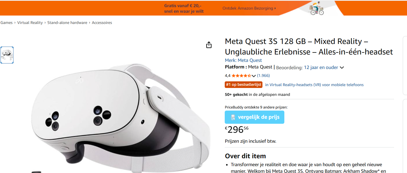 Transformeer je realiteit met de Meta Quest 3S 128 GB