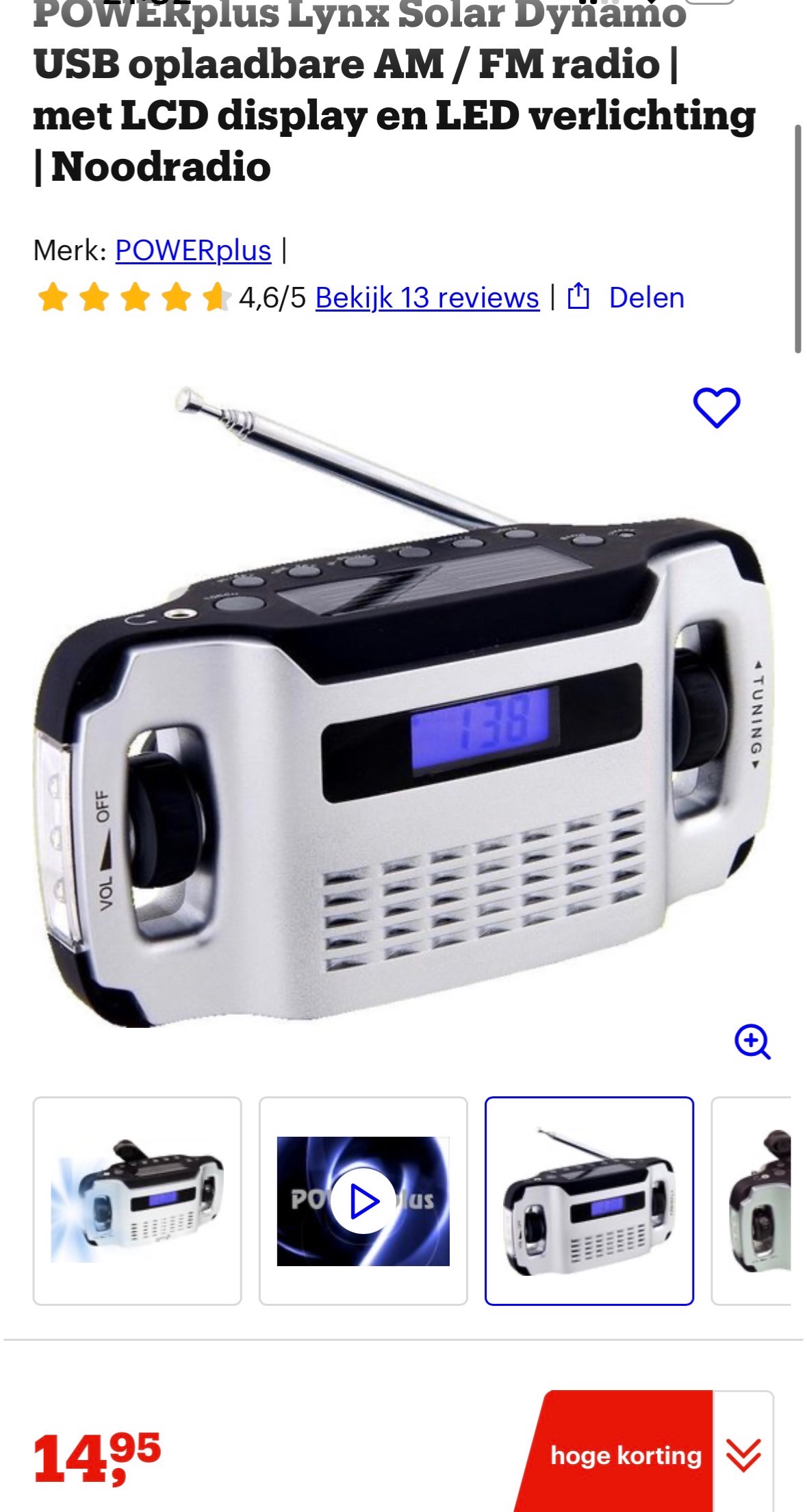 Oplaadbare noodradio