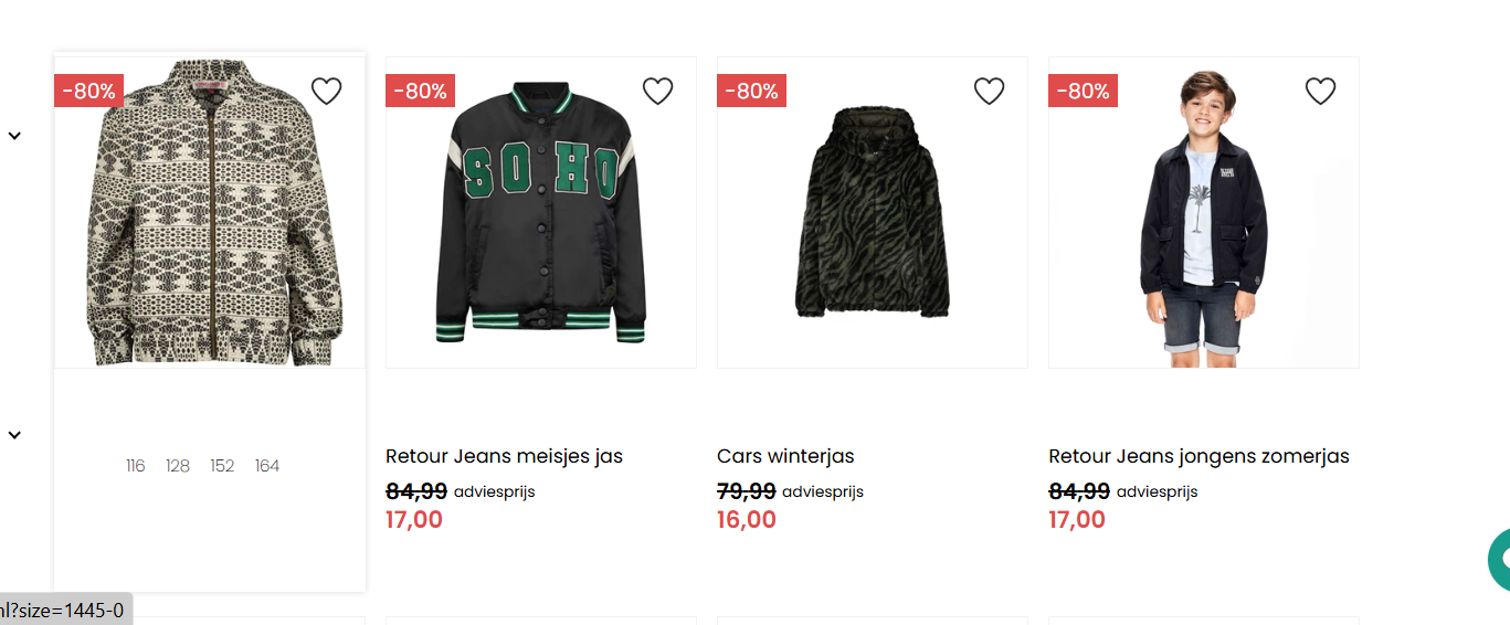 Kinderkledij vanaf 80% korting merken zoals Feetje, Name it, Someone enz..... en 10% extra met code