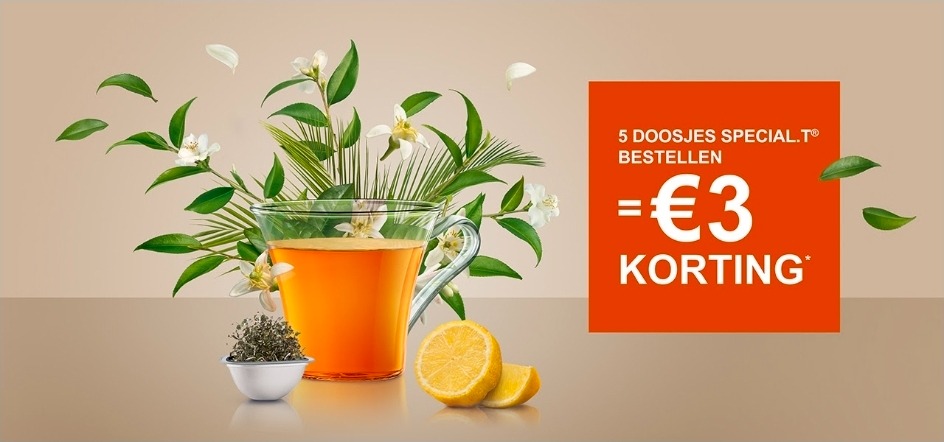 €3 korting per 5 doosjes SPECIAL.T
