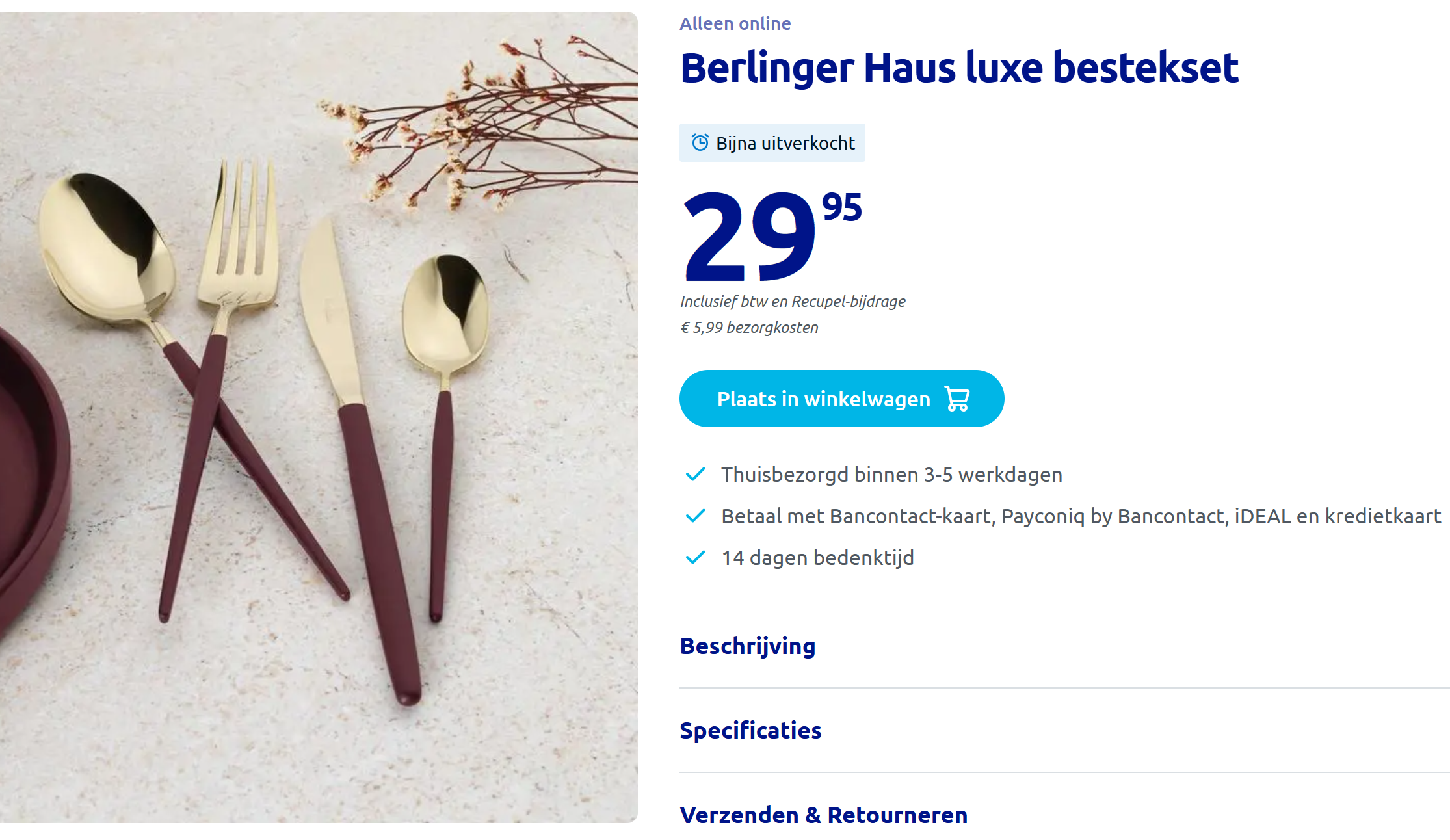 Berlinger Haus luxe bestekset 24-delig 🍴 Heel goedkoop bij Action