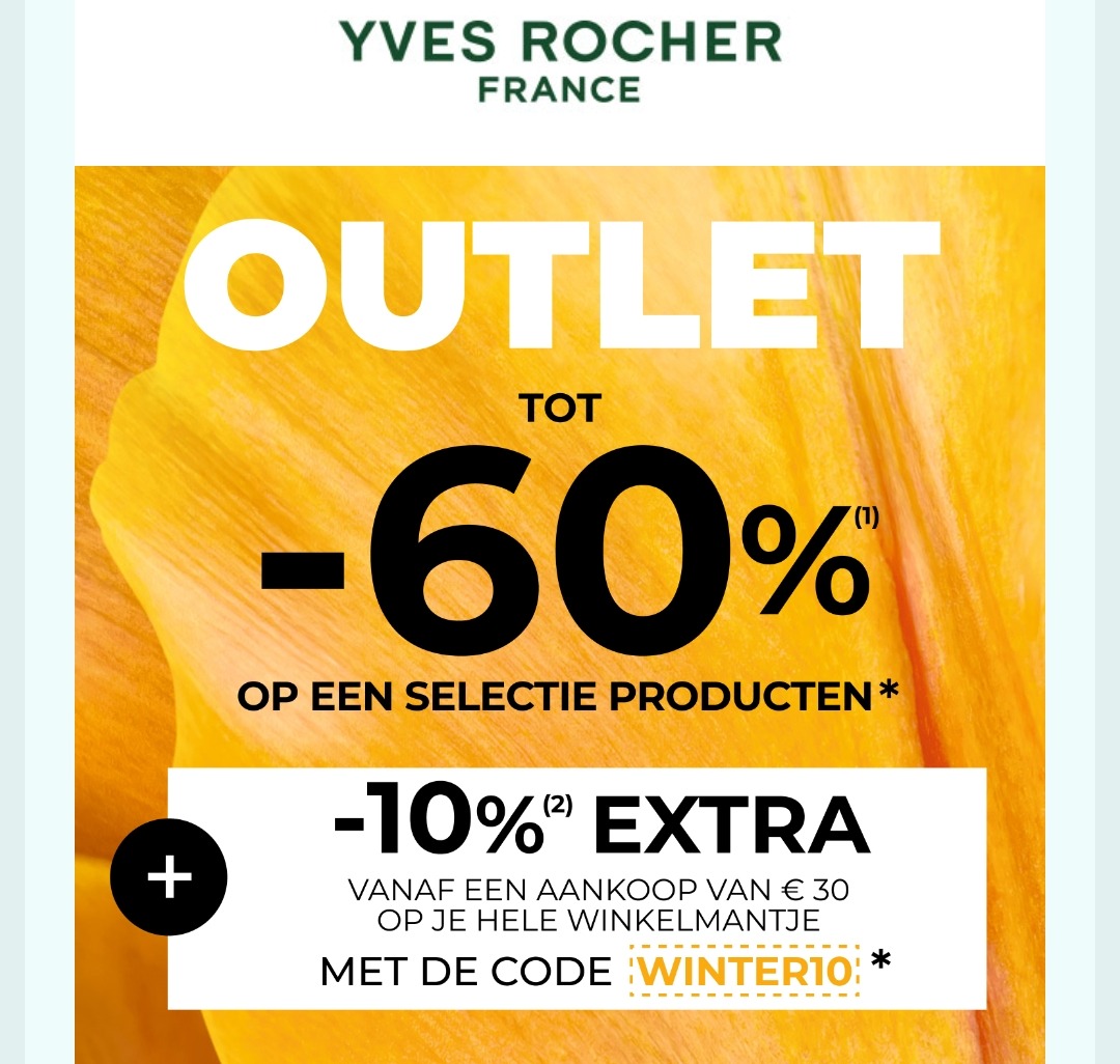 10% extra korting bij Yves Rocher
