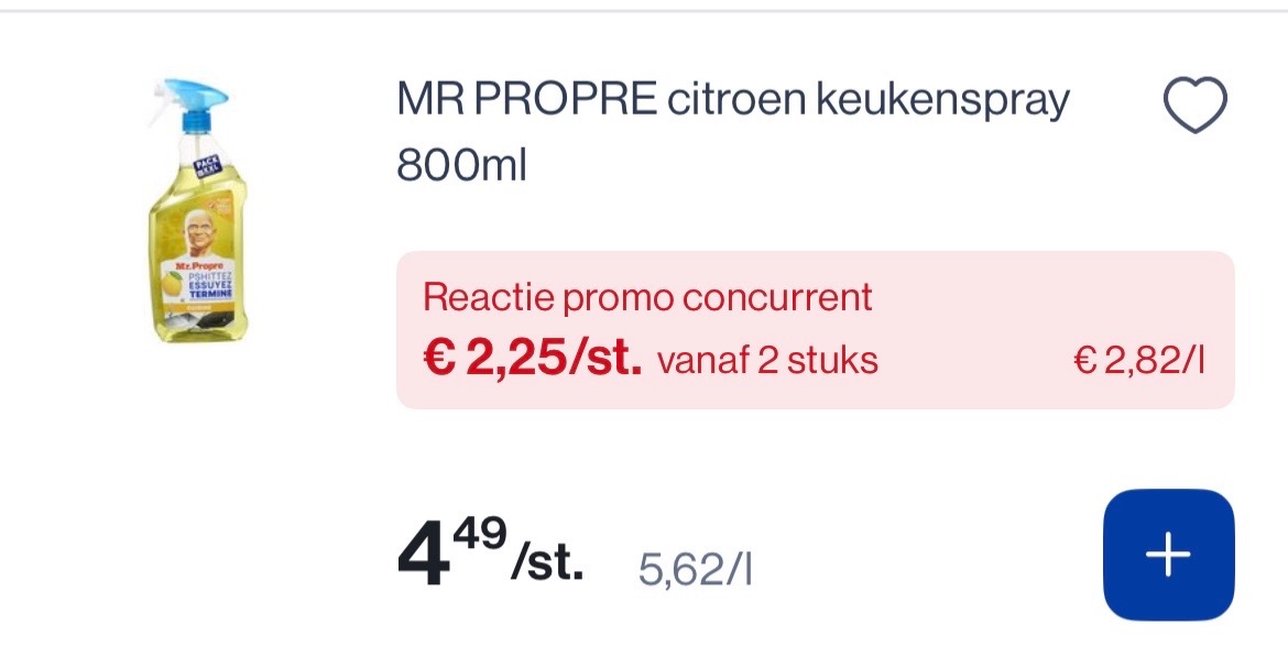 Mr propre en antikal spray -50% bij okay