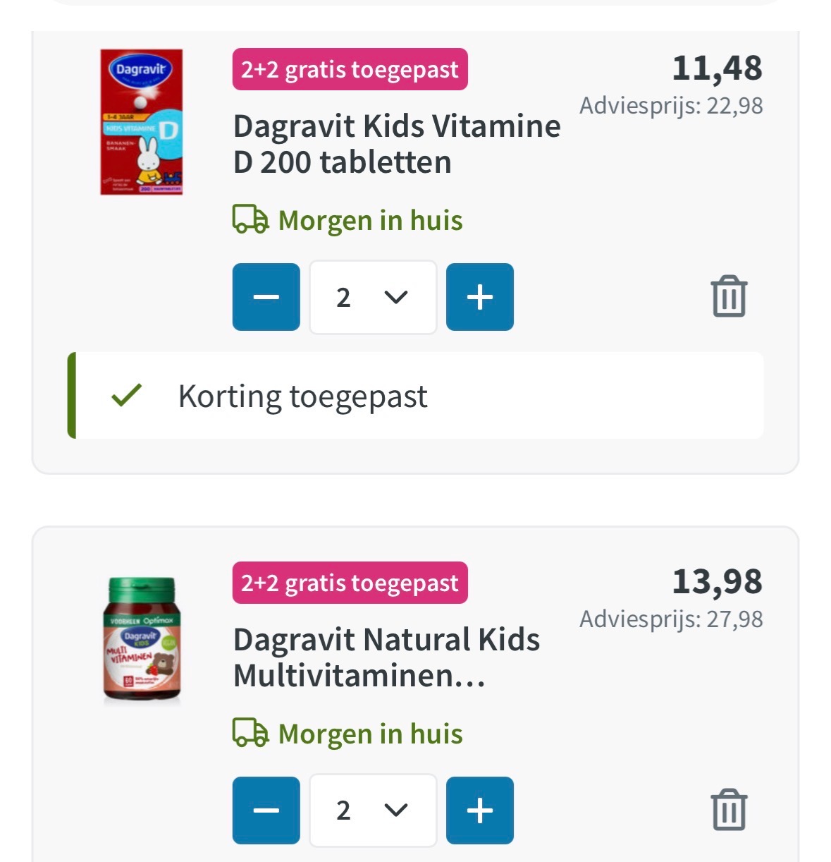 2 + 2 gratis op weerstandboosters