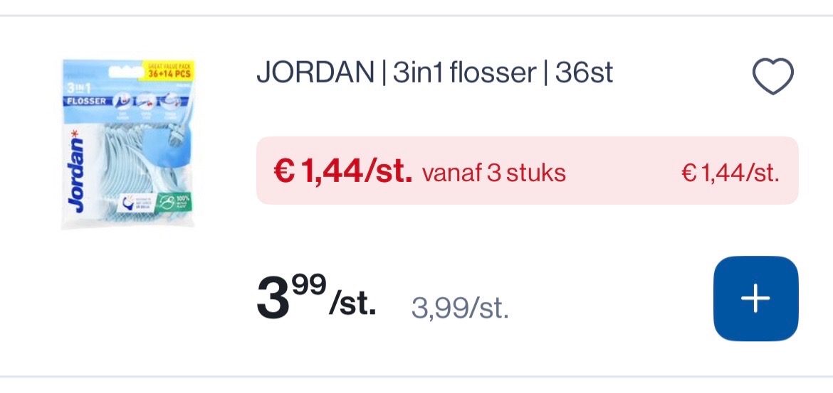 Jordan 3in1 Flosser 36 st veel goedkoper