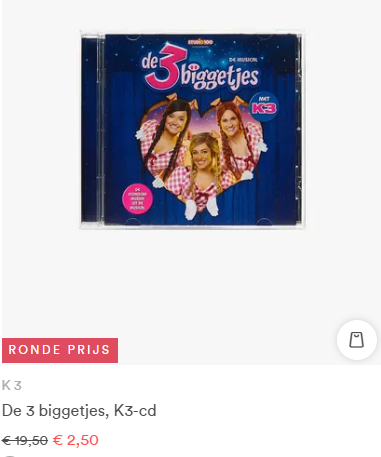 -87% CD K3, de 3 biggetjes 🐽 slechts €2,50 bij JBC