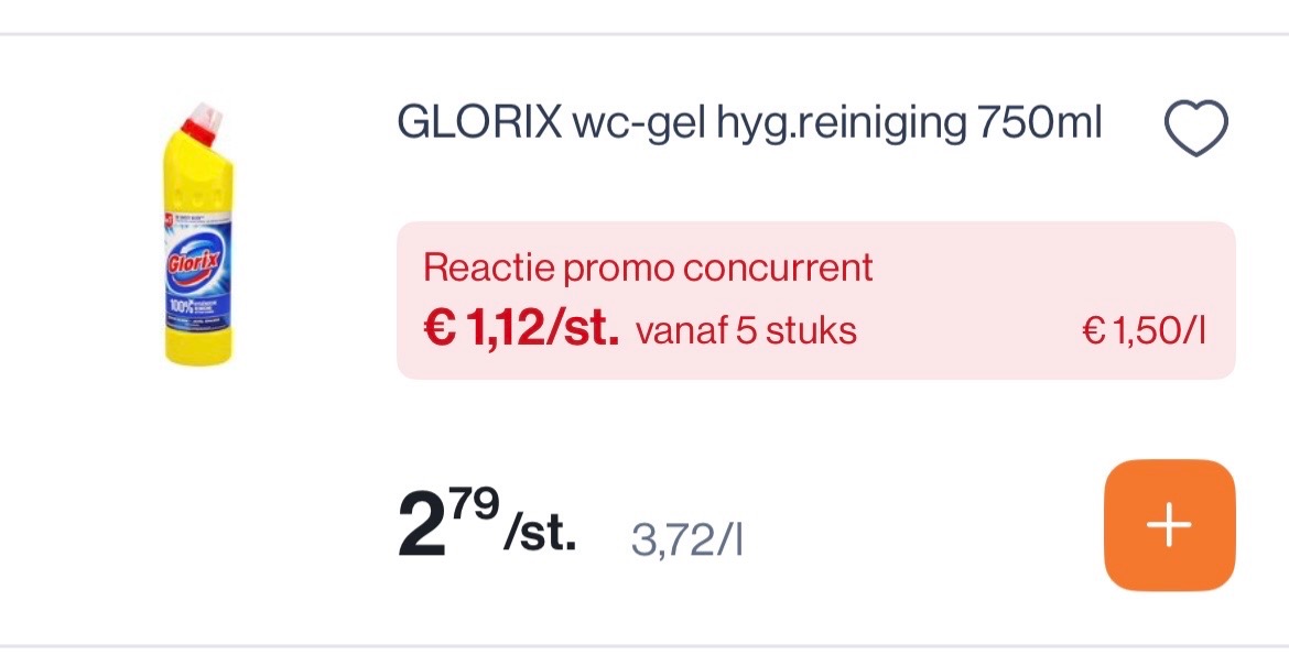 Glorix wc gel -60%