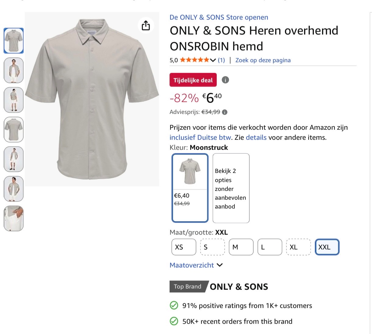 ONLY & SONS Heren overhemd XXL -45%