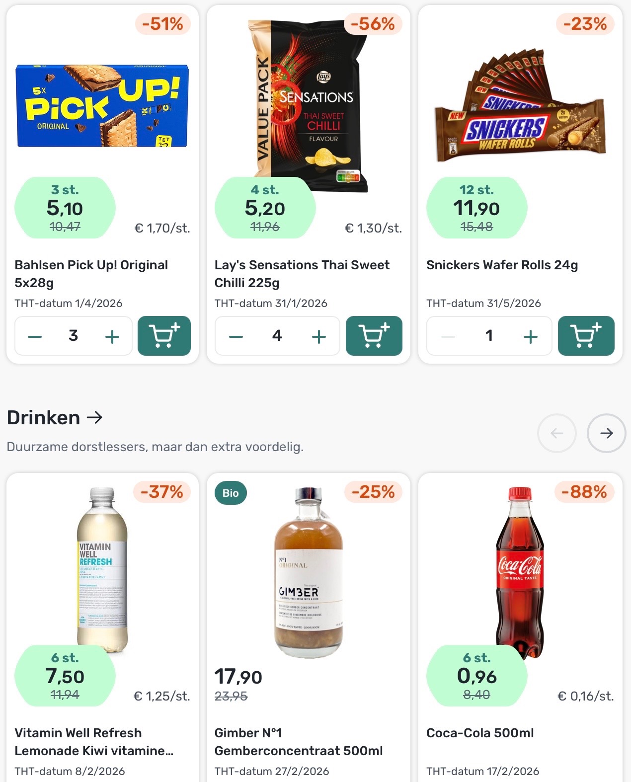 Coca-Cola , Snickers, vitamin druppels