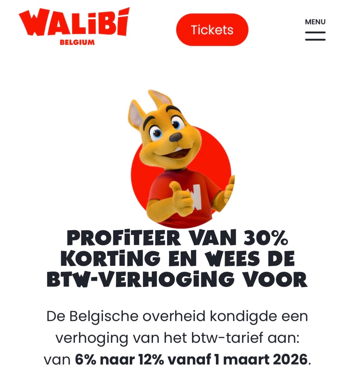 30% korting voor Walibi & 25% voor Aqualibi