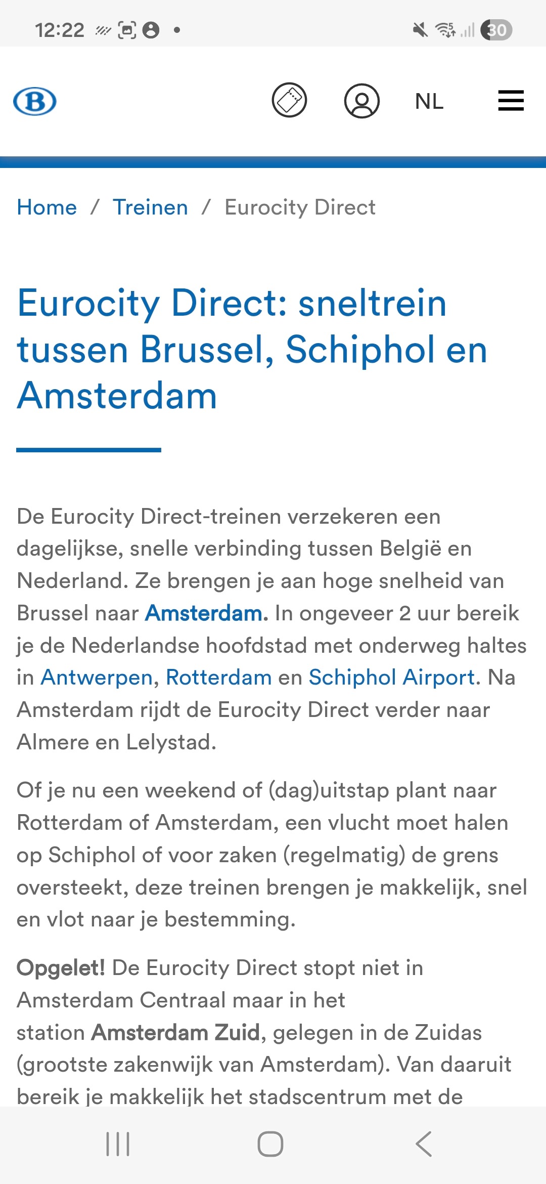 Brussel - Amsterdam voor 19€
