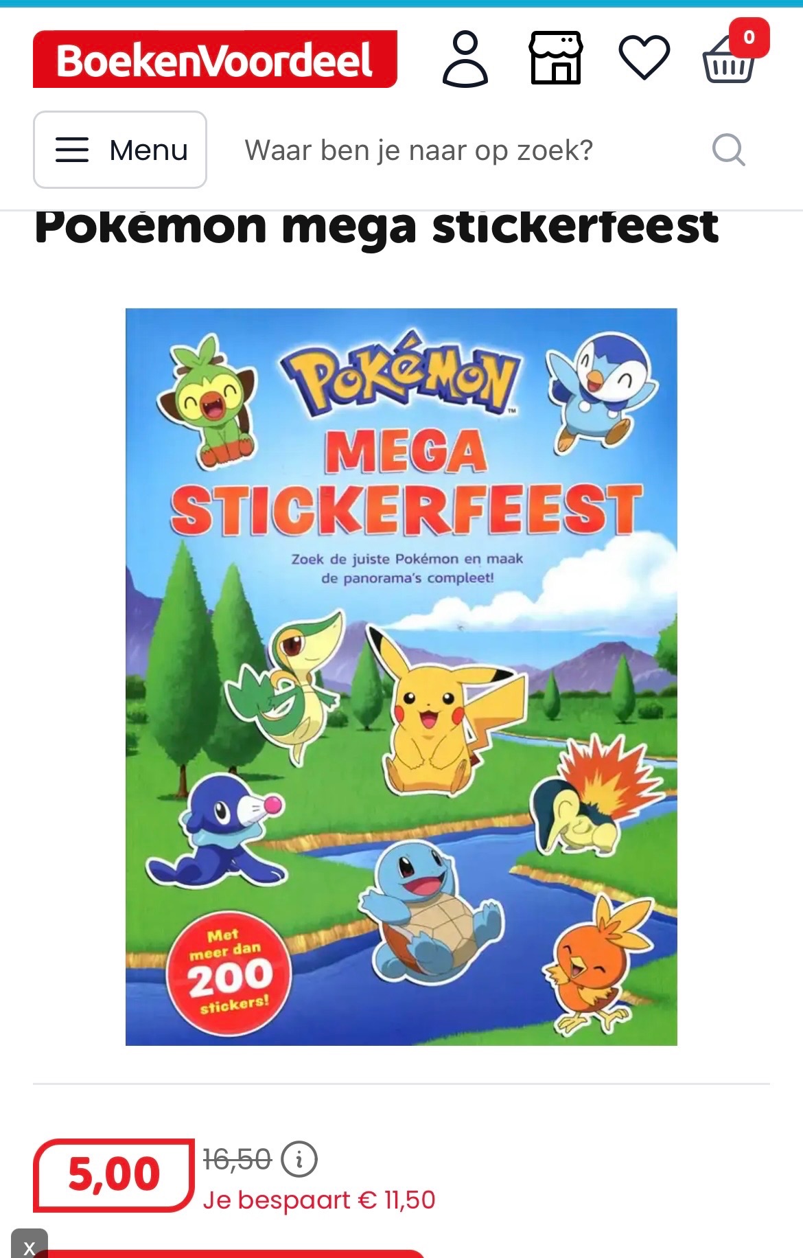 Pokemon mega-stickerfeest voor slechts 5€