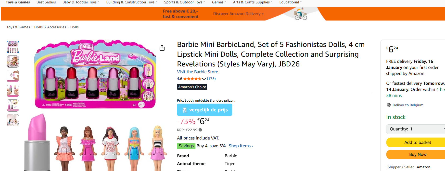Barbie MINI BARBIE LAND Set van 5 Poppen