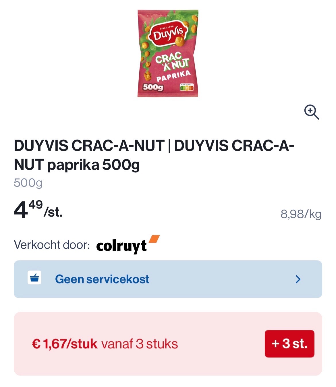 Duyvis crac a nut paprika 500 gram voor slechts 1,67€