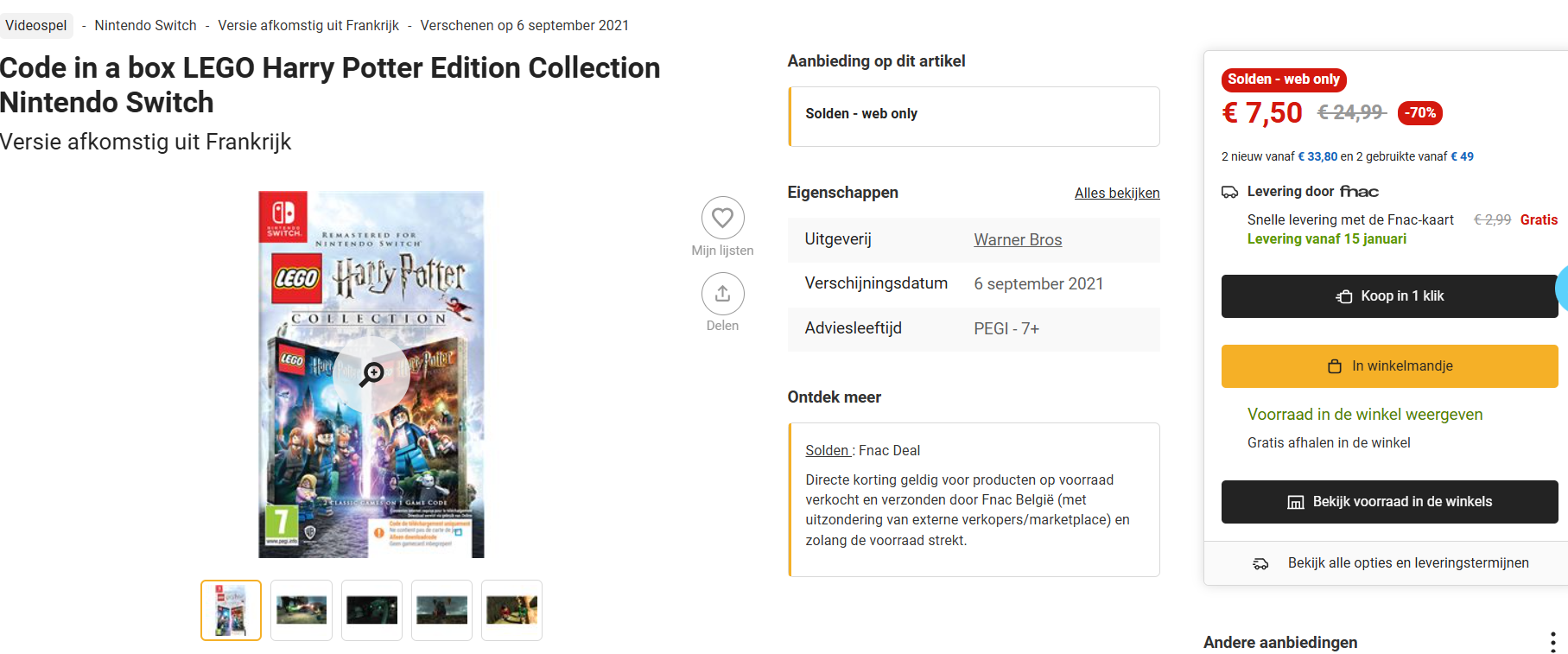 LEGO Harry Potter: Jaren 1-7 Collectie, Switch