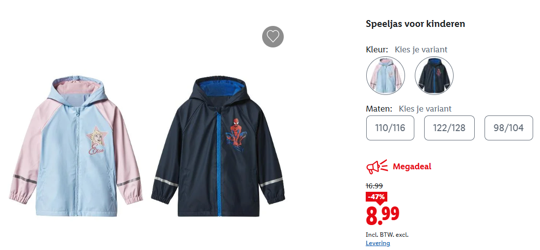 Speeljas en speelbroek Frozen en Spiderman goedkoop bij Lidl