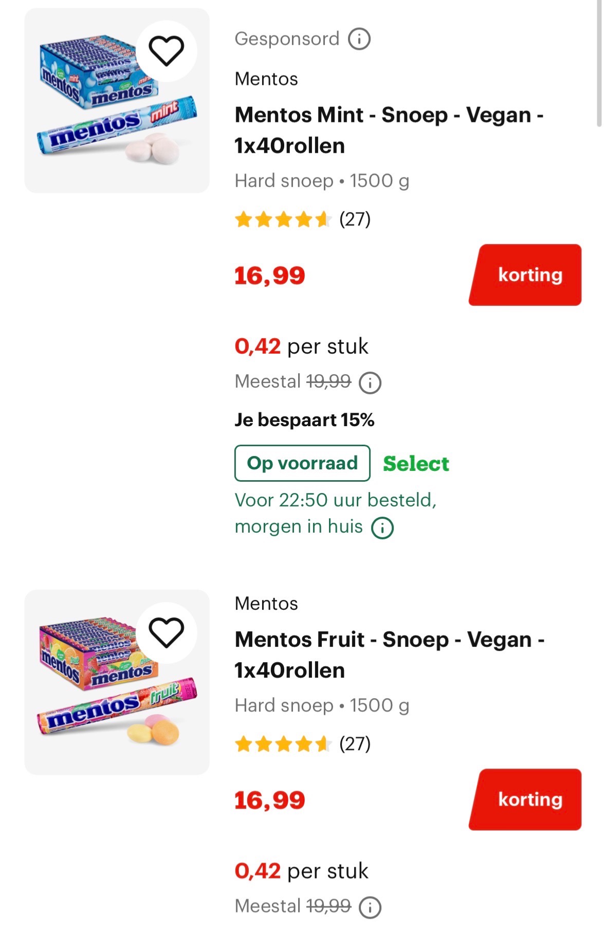 Mentos 40 rollen