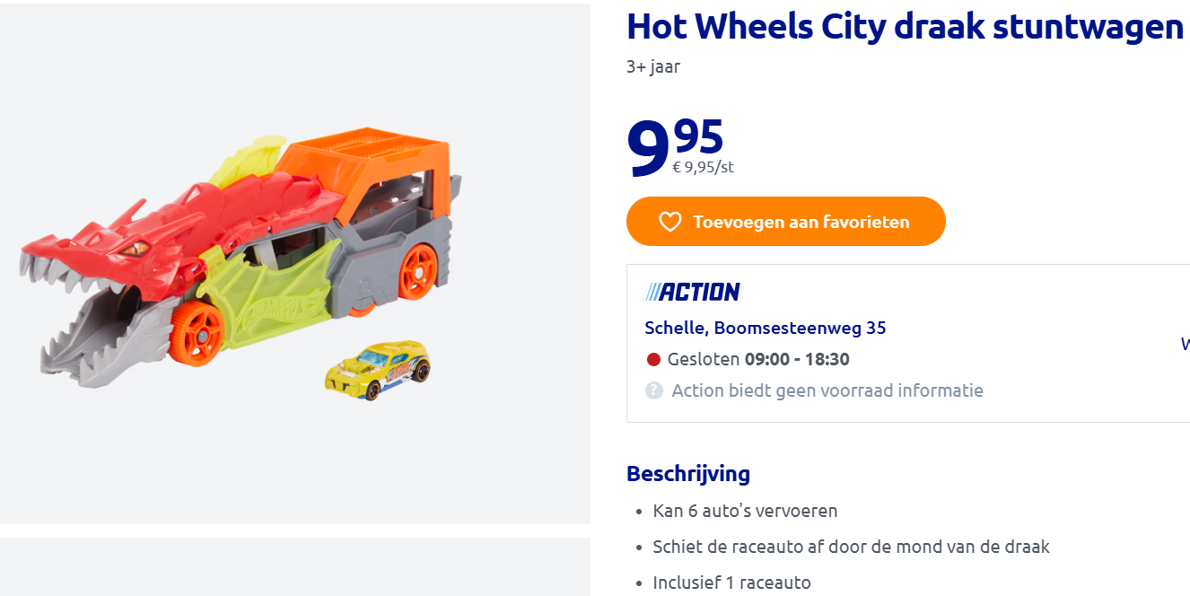 Hot Wheels City draak stuntwagen 🏎️ goedkoopst bij Action