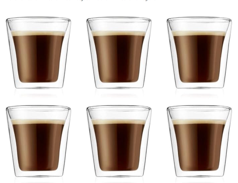 58% korting op Bodum dubbelwandige glazen