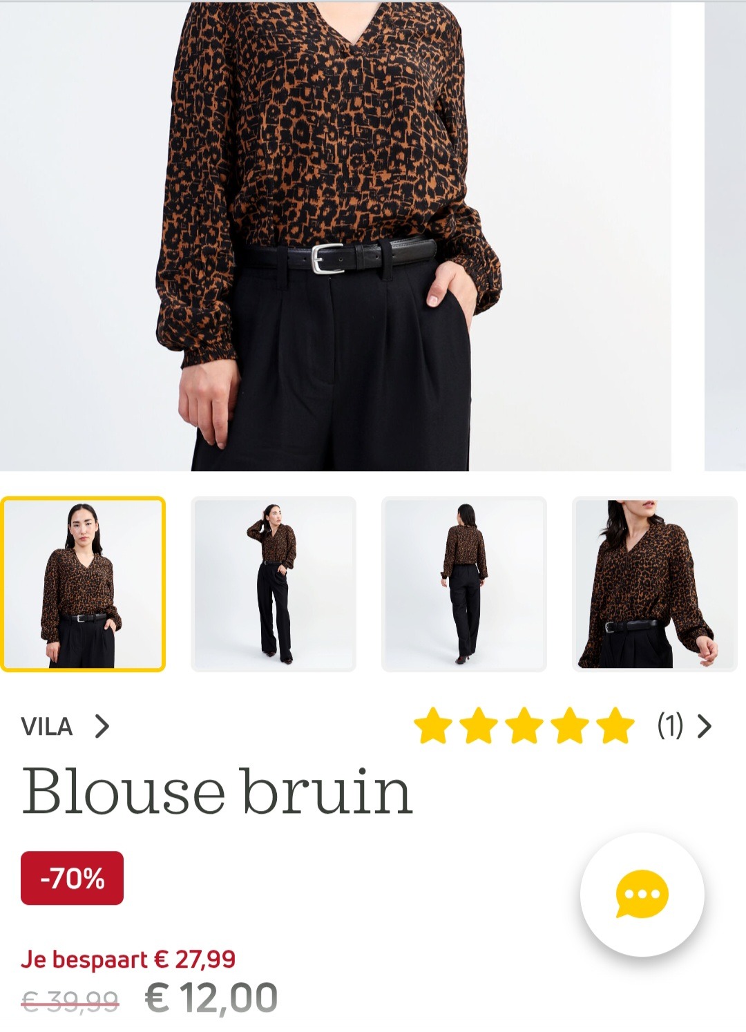 Vila bruine blouse maat 36 -70%