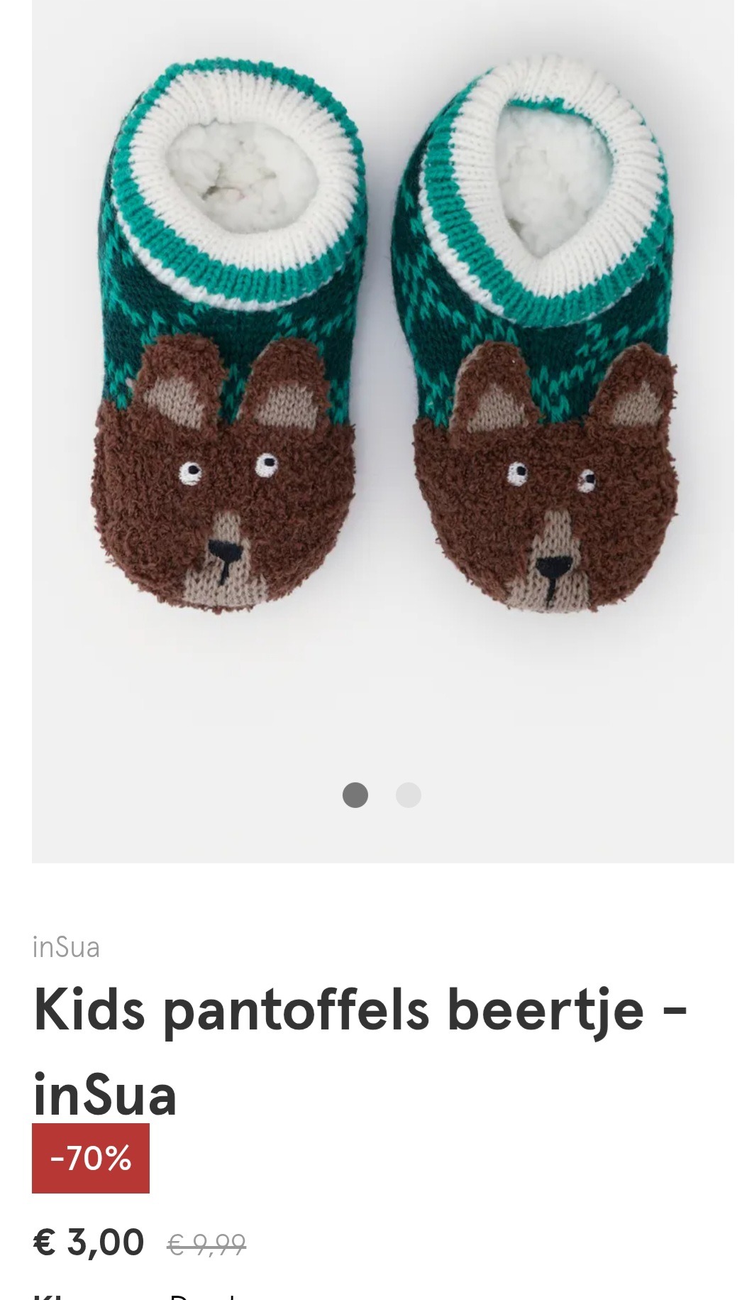 Kids pantoffels beertje inSua -70%