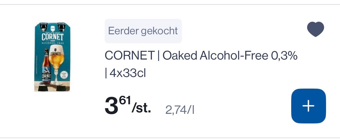 Cornet alcohol free 4x33 cl voor slechts 2,61€