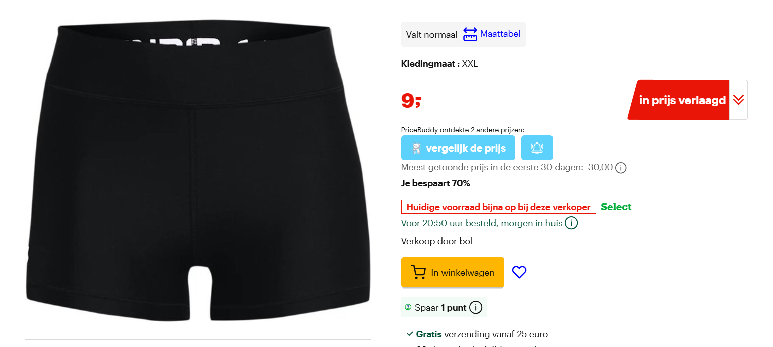 70% korting op Under Armour sportbroek bij bol