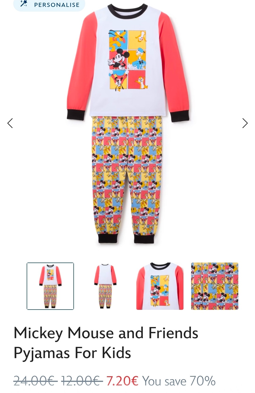 Mickey Mouse and Friends pyjama maat 2 & 3 jaar