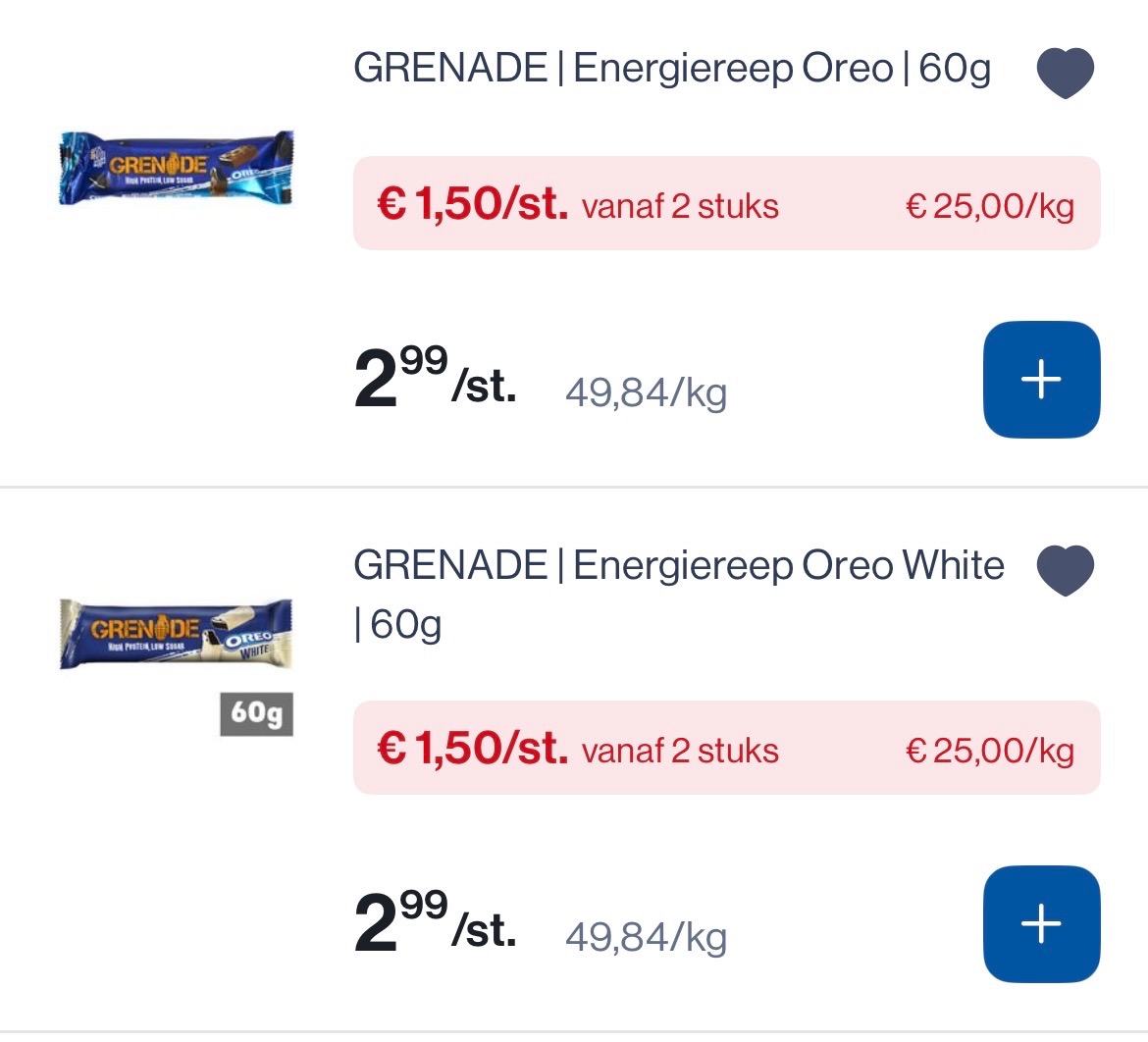 Grenade energierepen Oreo 60 gram -50%