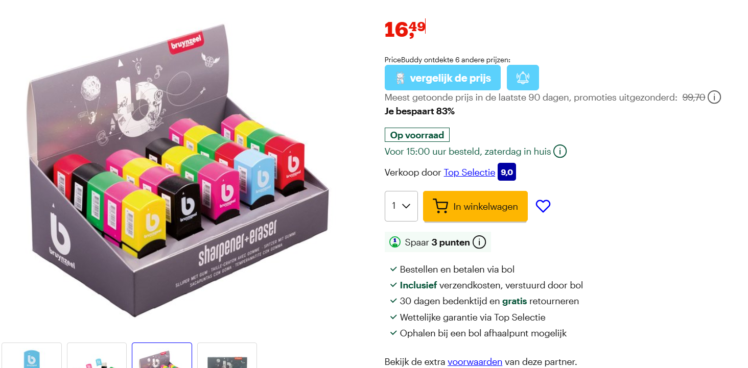 ! Super deal! Bruynzeel slijper met gom met 83% korting!
